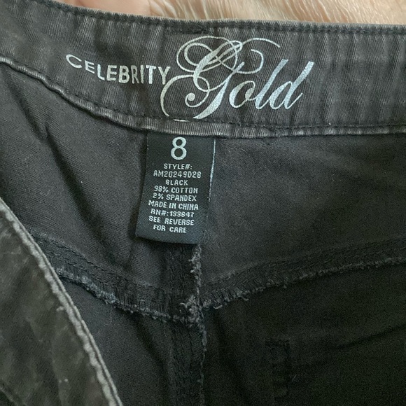 🟢3/$25🟢 Celebrity Gold Black Jeans Ladies 8 - Picture 3 of 4